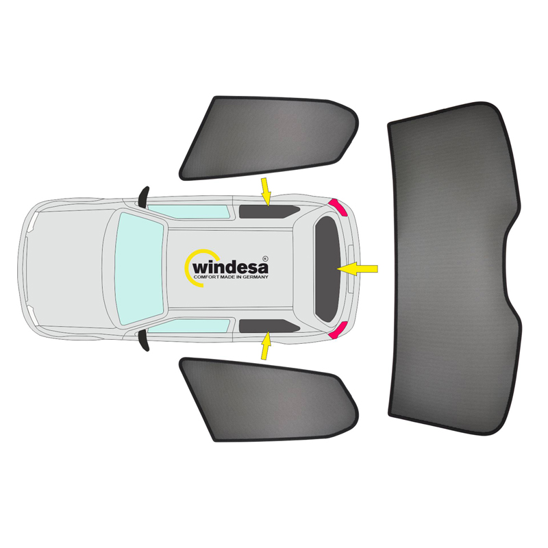 SunClip Zicht- & Zonwering  Volkswagen Up! & Seat Mii & Skoda Citigo 3-deurs 2011-2023