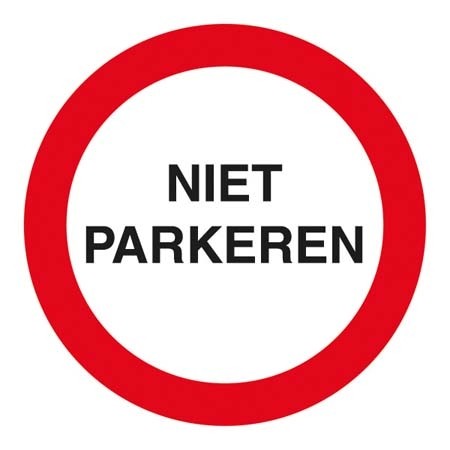 Plaat 'Niet Parkeren' aluminium 24 cm