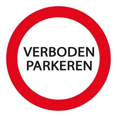 Plaat  'Parkeren Verboden' 24 cm rond