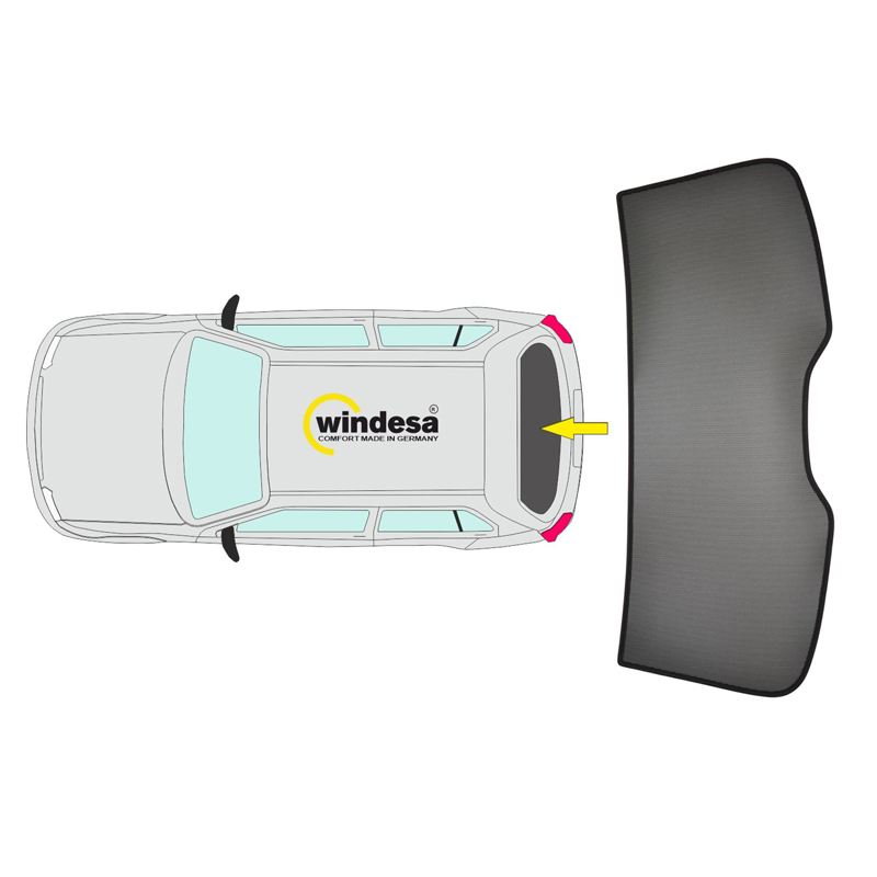 SunClip Zicht- & Zonwering  Mercedes V-Klasse W447 2014-2024 (alleen achterklep)