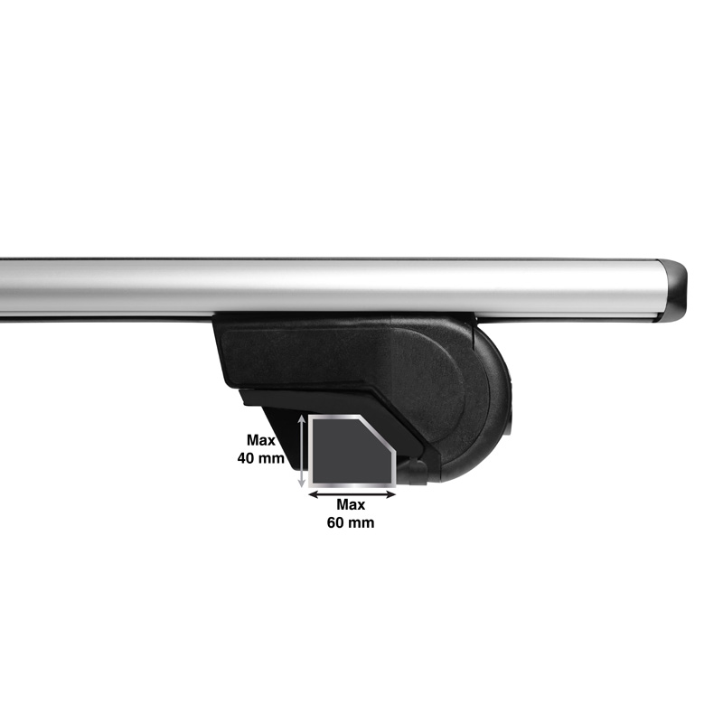 Universele Dakdragerset Twinny Load Aluminium Fly Bar 124cm voor auto's met open & gesloten reling